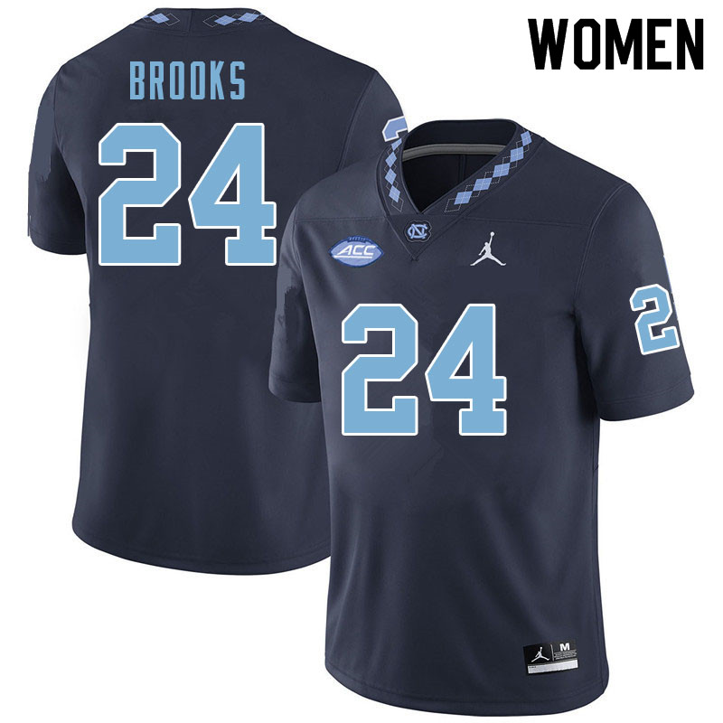 Women #24 British Brooks North Carolina Tar Heels College Football Jerseys Sale-Navy